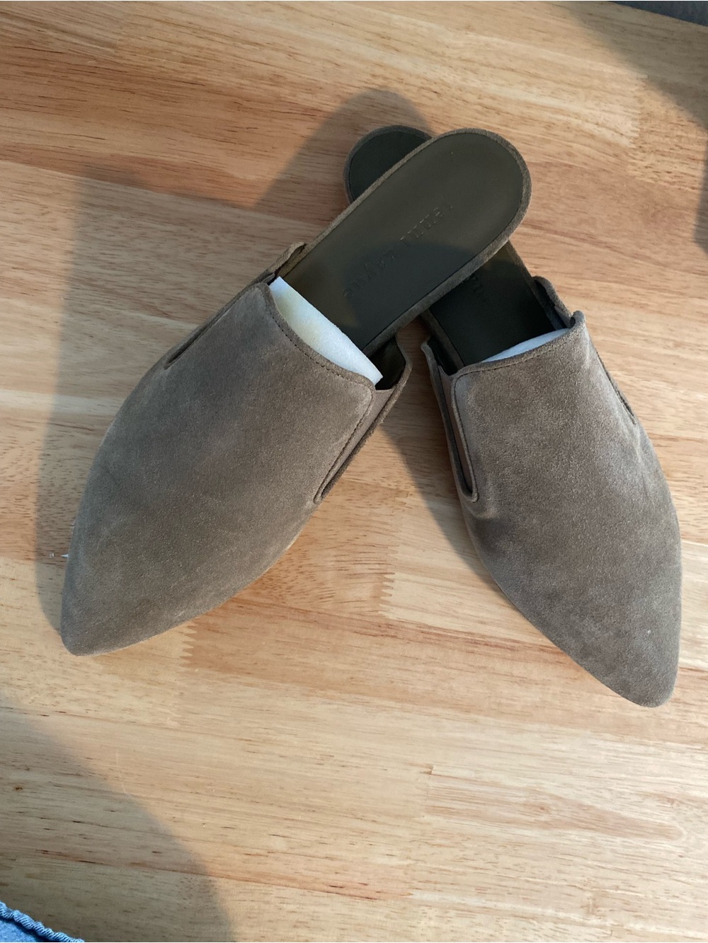 New Jenni Kayne green Taupe Suede Slip-On Loafers size 38